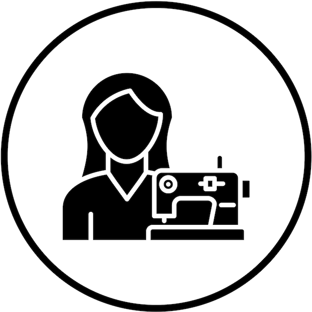 Vector Design Tailoring Vrouwen Icon Style