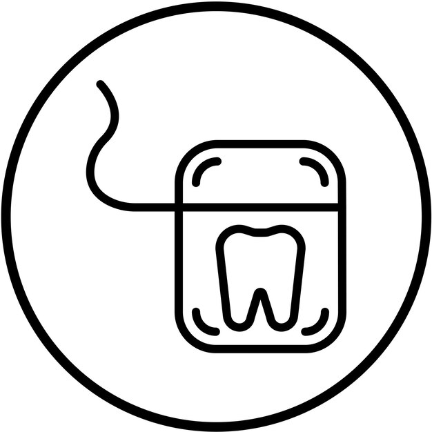 Vector Design Tandheelkundige Floss Icon Stijl