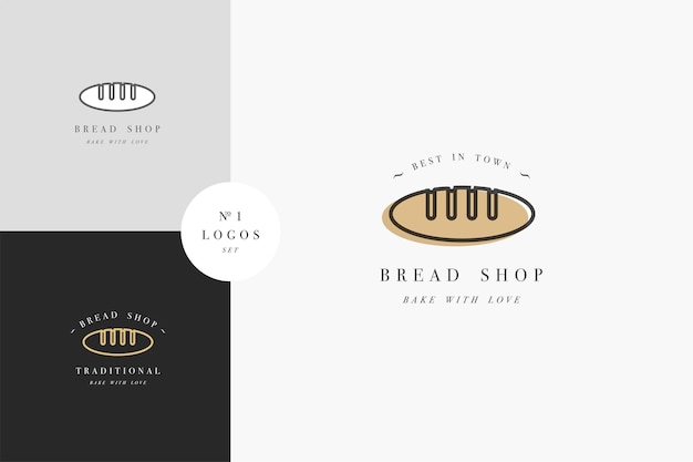 Шаблон векторного дизайна и значок эмблемы хлеба для пекарни bakery