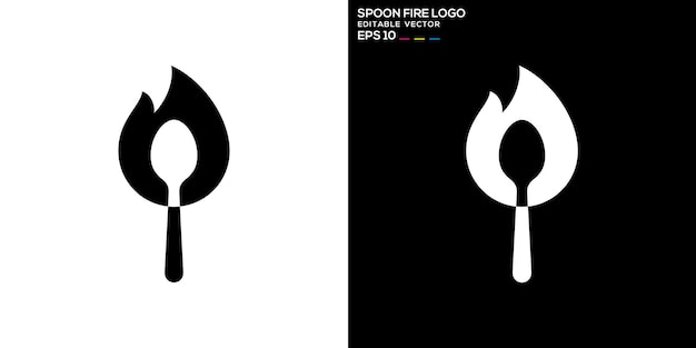 Vector vector design template of spoon and fire logo food restaurant menu breakfast icon symbols eps10