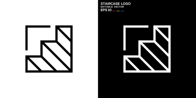 vector design template of staircase simple logo stairs up growth success symbol icon eps 10
