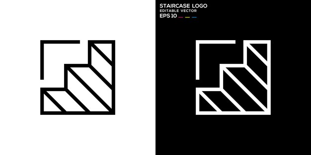 Vector design template of staircase simple logo stairs up growth success symbol icon EPS 10