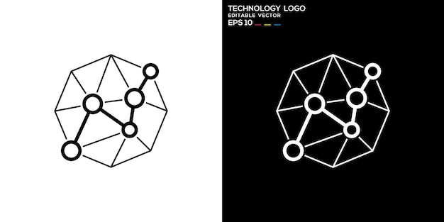 Vector vector design template of technology logo connection blockchain data analysis icon symbol eps10