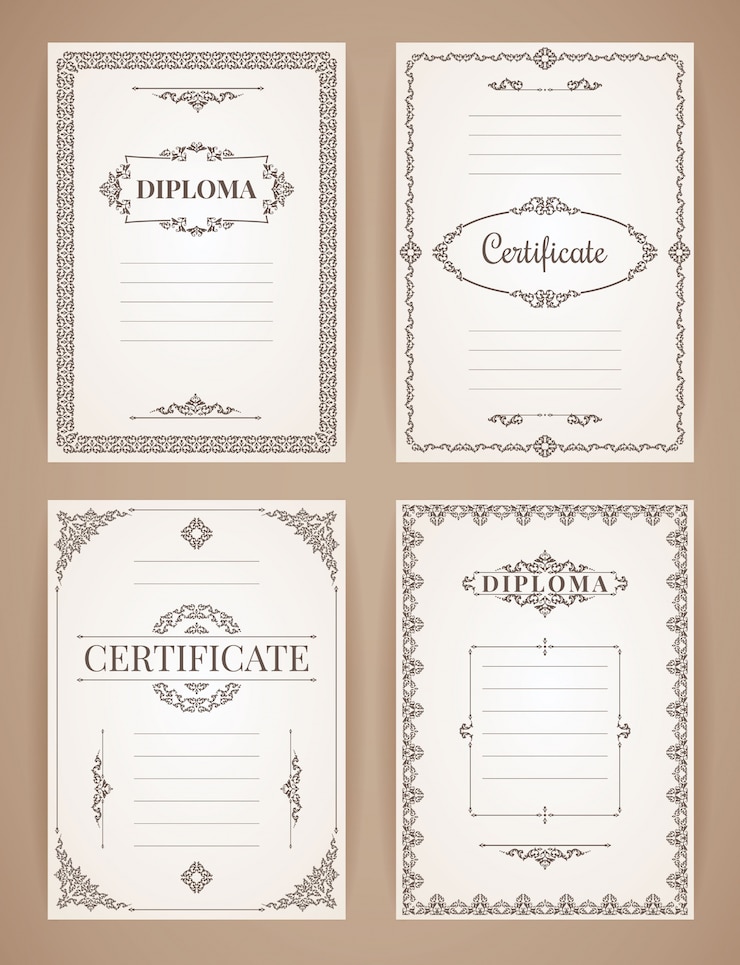 Vector vector design templates collection for diploma, certificate, posters and other use.