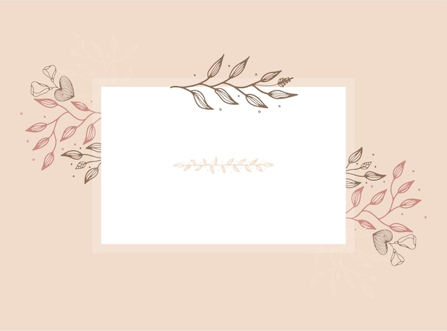 텍스트, 꽃, 나뭇잎을 위한 복사 공간이 있는 단순하고 현대적인 스타일의 벡터 디자인 템플릿 - 결혼식 초대장 배경 및 프레임, 소셜 미디어 스토리 월페이퍼