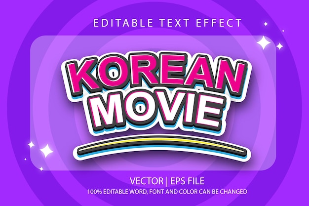 Vector vector design text effect korean typography effect editable