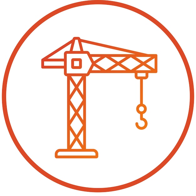 Vector Design Tower Crane Icon Stijl