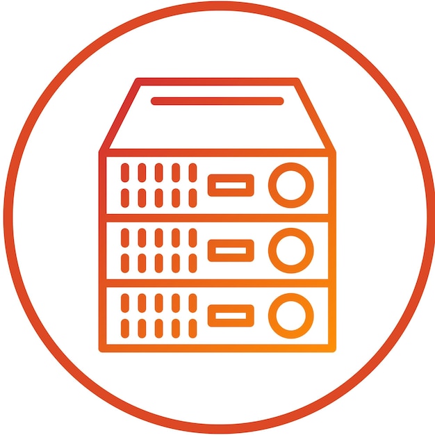 Vector Design Tower Server Icon Stijl