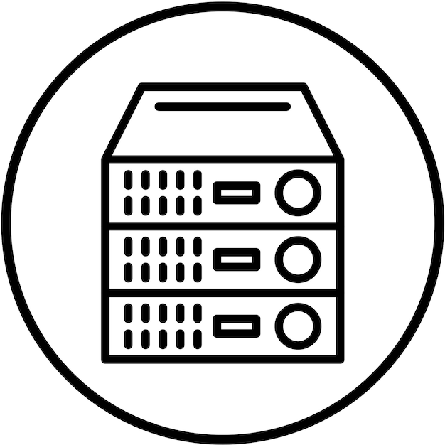 Vector Design Tower Server Icon Stijl