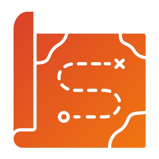 Vettore stile di icona della mappa del tesoro di progettazione vettoriale