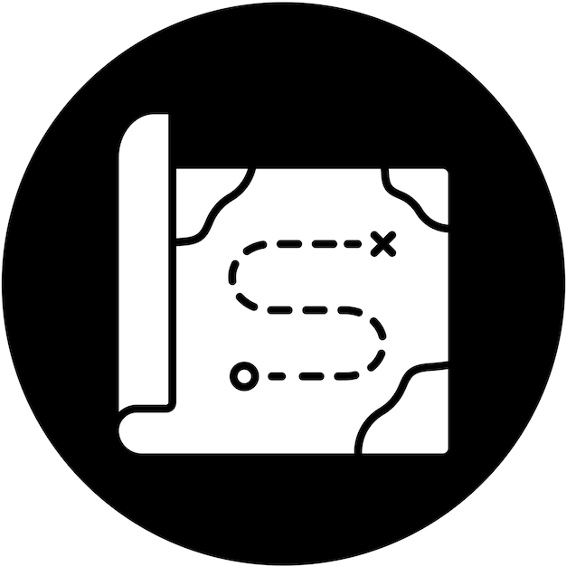 Vector Design Treasure Map Icon Style