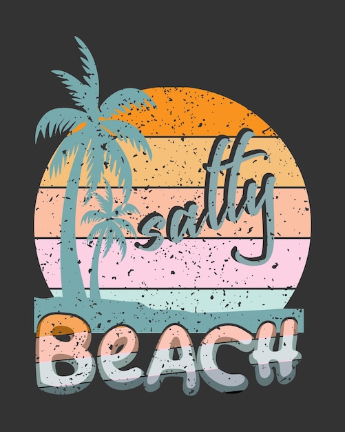 Disegno vettoriale per tshirt spiaggia