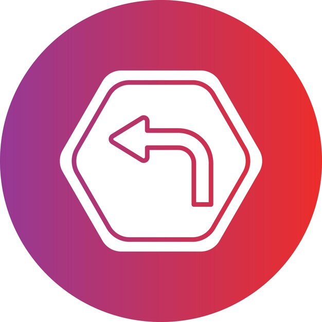 Vector Design Turn Left Icon Style