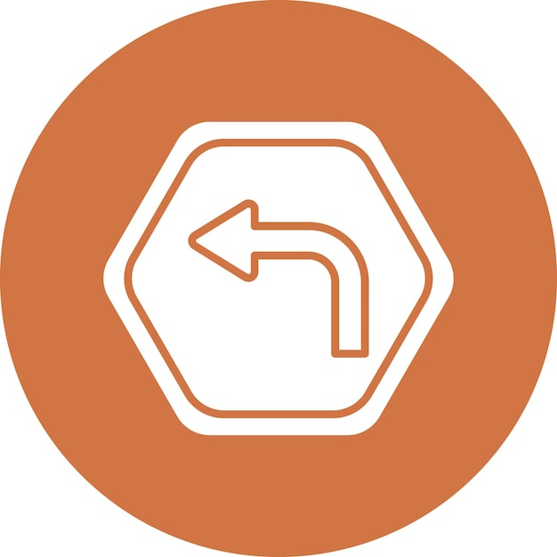 Vector Design Turn Left Icon Style