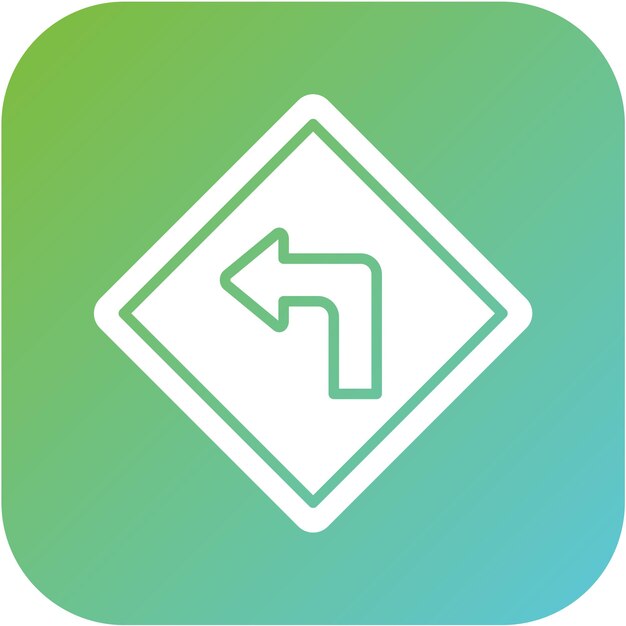 Vector Design Turn Left Icon Style