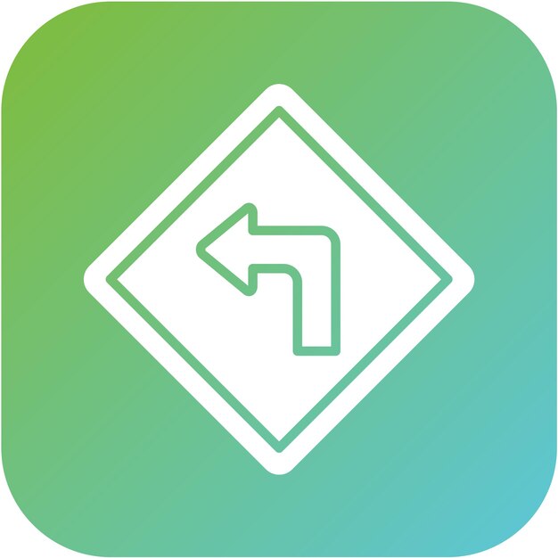 Vector Design Turn Left Icon Style