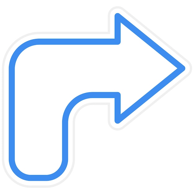 Vector Design Turn Right Icon Style