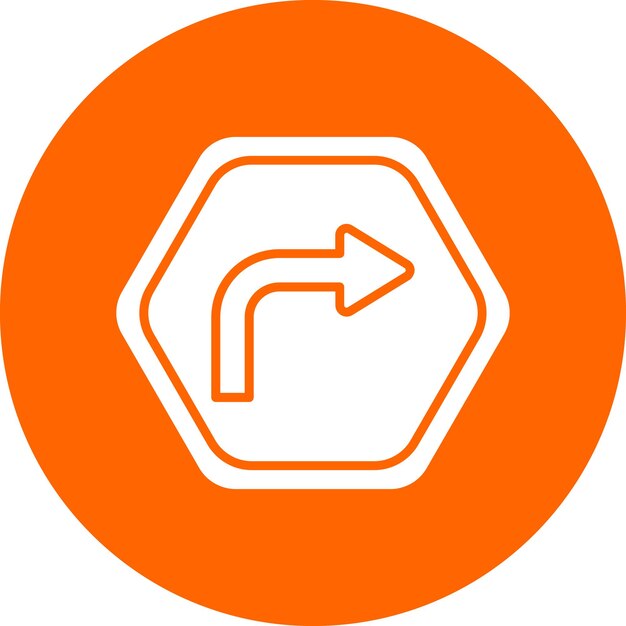 Vector Design Turn Right Icon Style