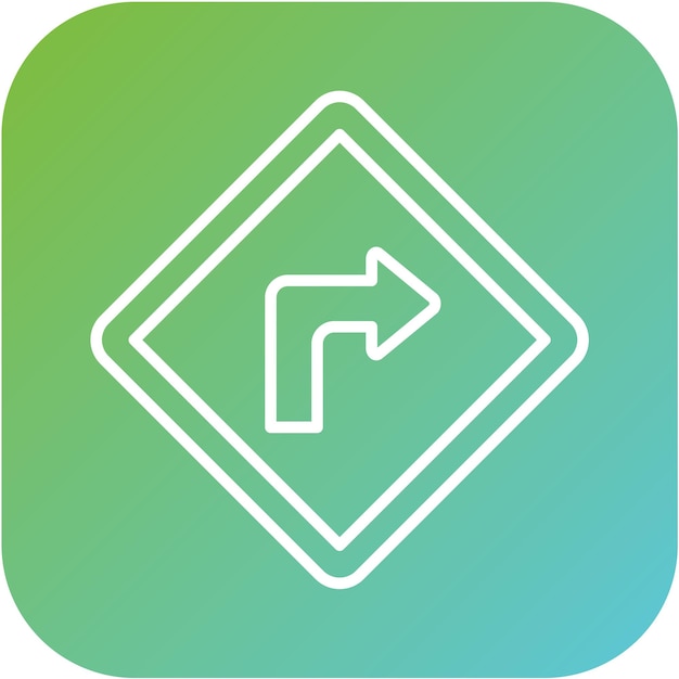 Vector Design Turn Right Icon Style
