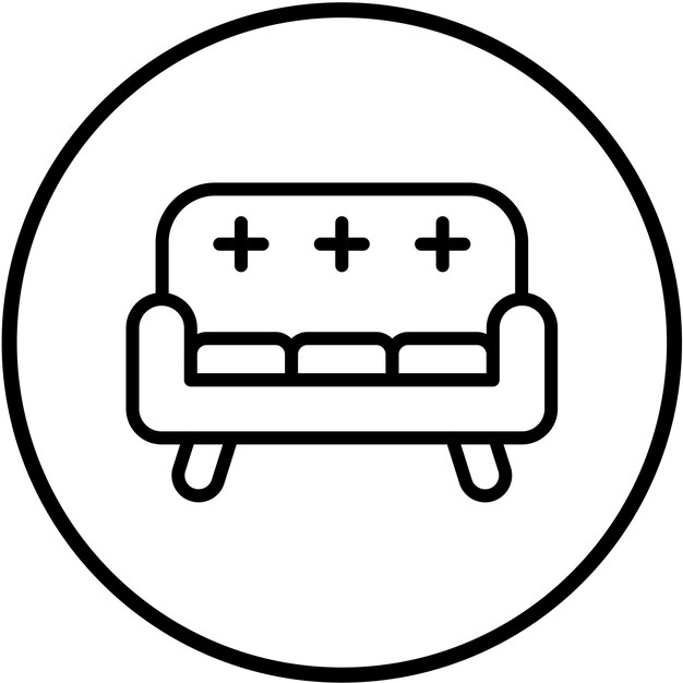 Vector Design Tuxedo Sofa Icon Stijl
