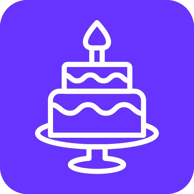 Векторный дизайн двухслойного стиля иконы торта