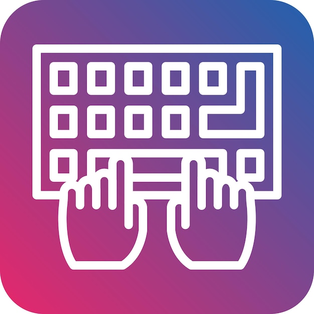 Vector vector design typing on keyboard icon style