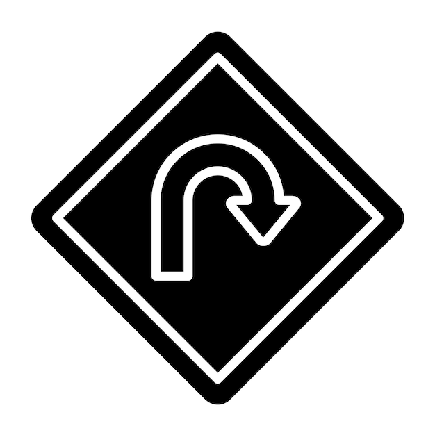 Vector vector design u turn icon style