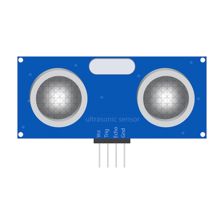 Vector vector design of ultrasonic sensor isolated on white background