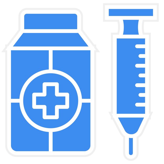 Stile dell'icona del vaccino di progettazione vettoriale
