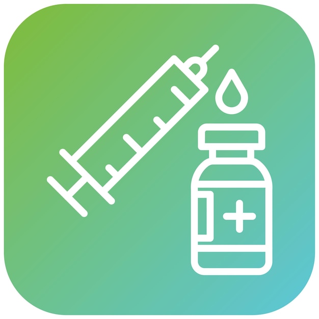 Vector Design Vaccine Vial and Syringe Icon Style