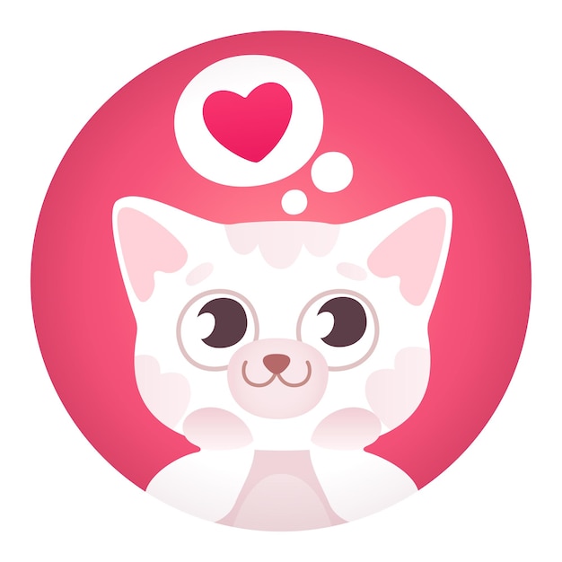 Vector vector design valentine's day with cat dreaming of love