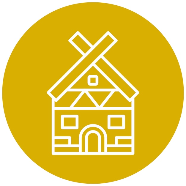 Векторный дизайн Viking Hut Icon Style