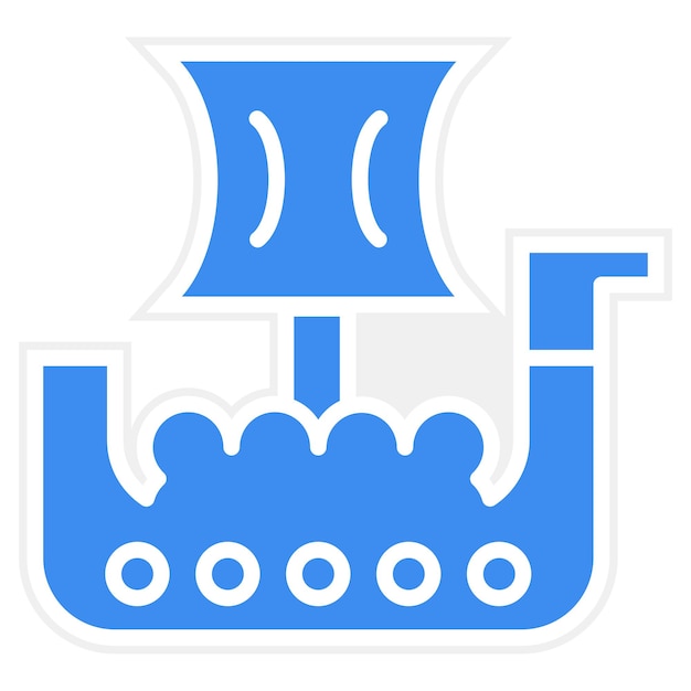 Vettore stile di icona di nave vichinga a disegno vettoriale