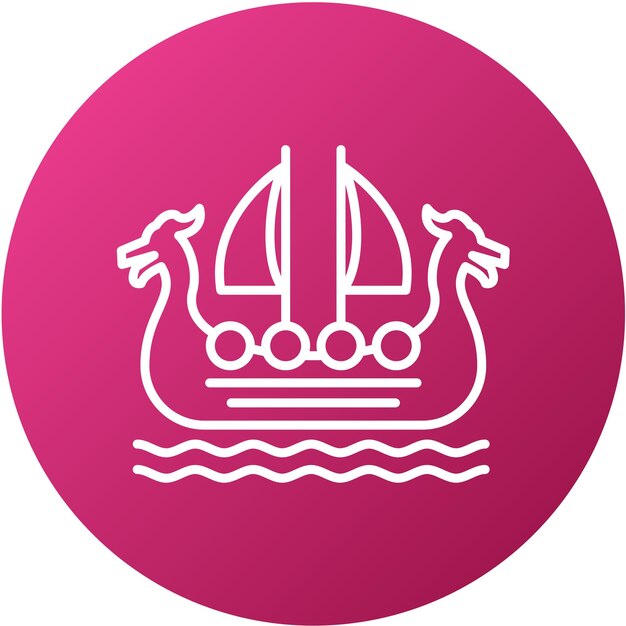 Vector Design Viking Ship Icon Style