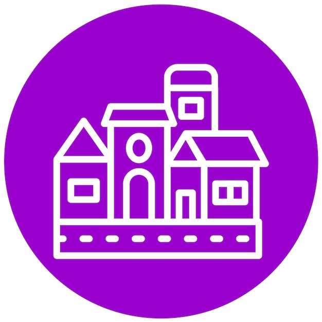 Vector vector design village icon style