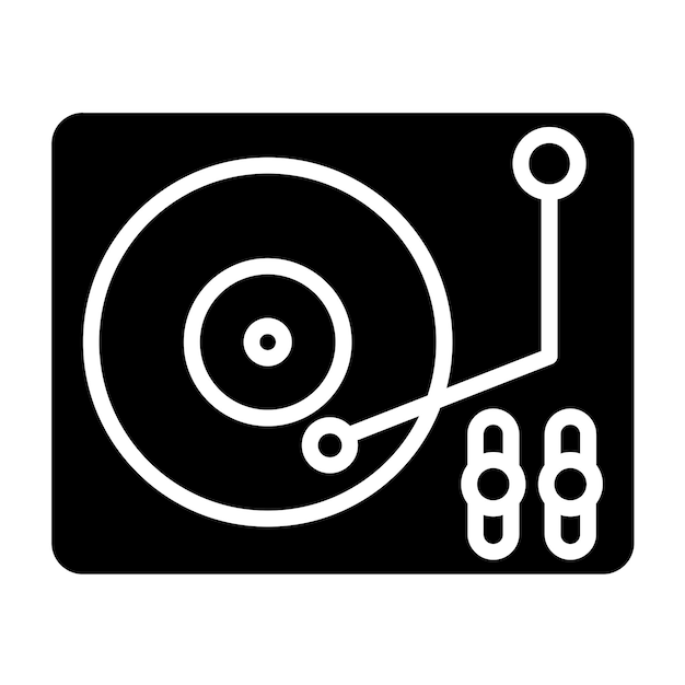 Vector Design Vinyl Player Icon Stijl