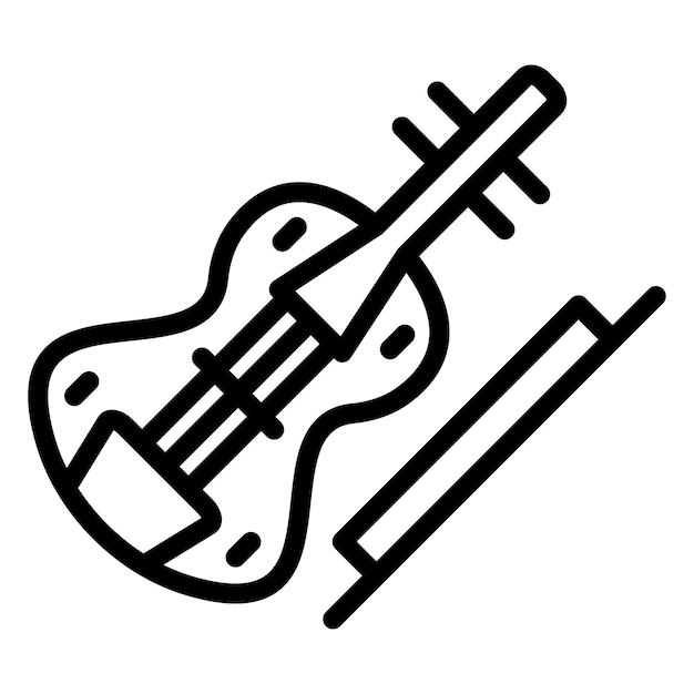 Vettore stile di icona del violino a disegno vettoriale