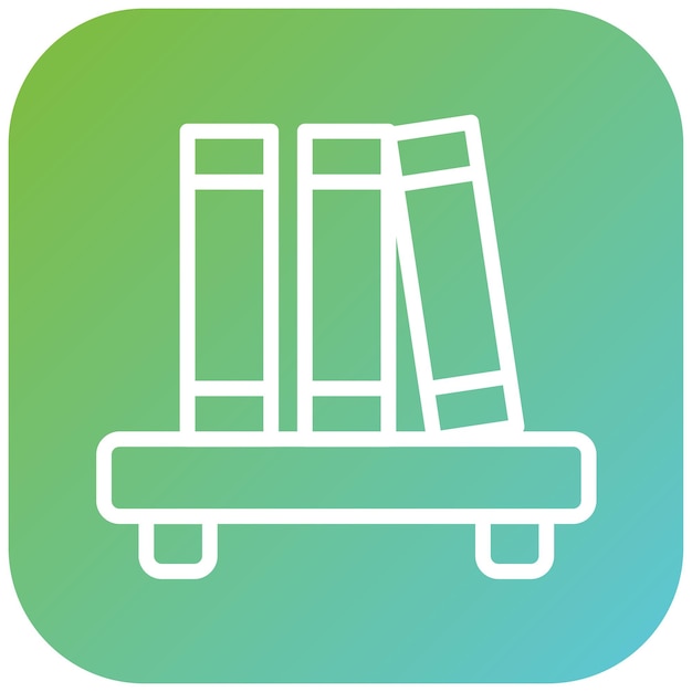 Vector Design Wall Mounted Bookshelf Icon Style (Vectorontwerp op de muur gemonteerde boekenplank)