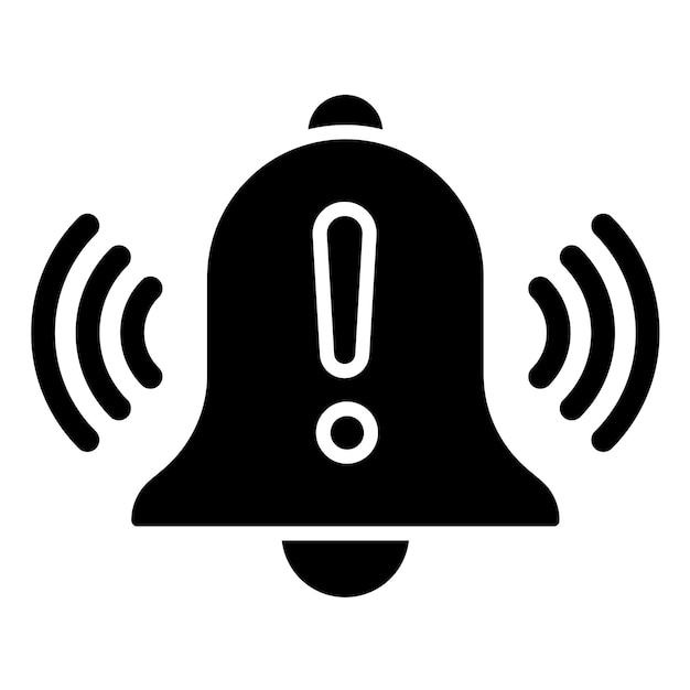 Stile dell'icona dell'allarme di avvertimento vettoriale