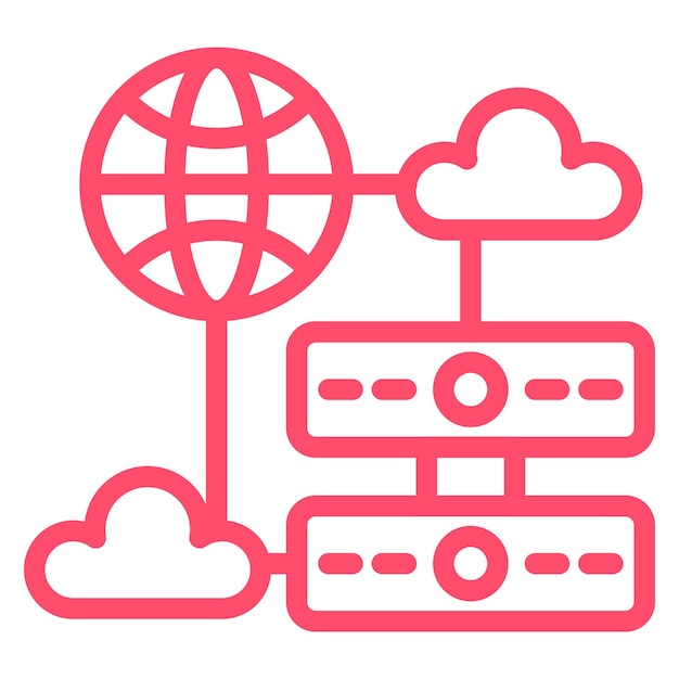 Vector Design Web Hosting Icon Stijl