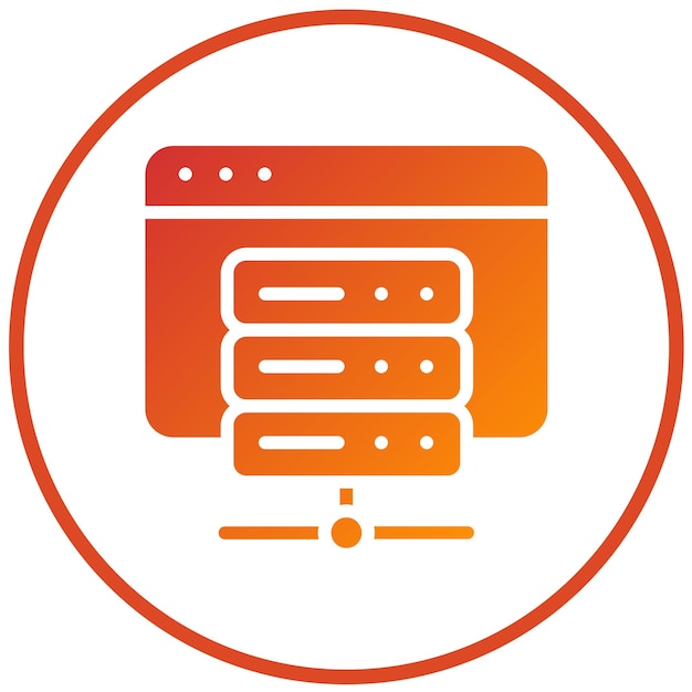 Vector Design Web Hosting Icon Stijl