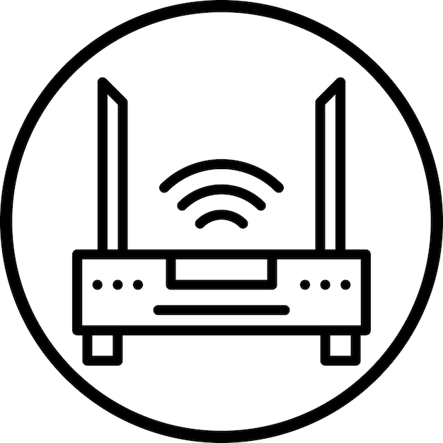 Векторный дизайн иконы маршрутизатора Wi-Fi