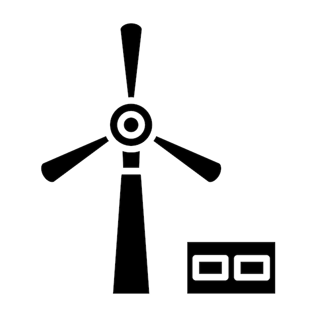 ベクトルデザインの風力エネルギーアイコンスタイル