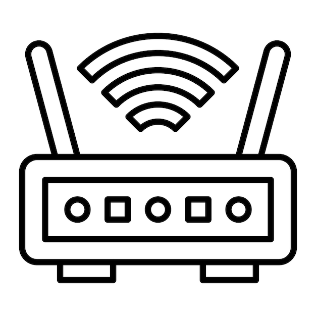 Векторный дизайн иконы беспроводного маршрутизатора
