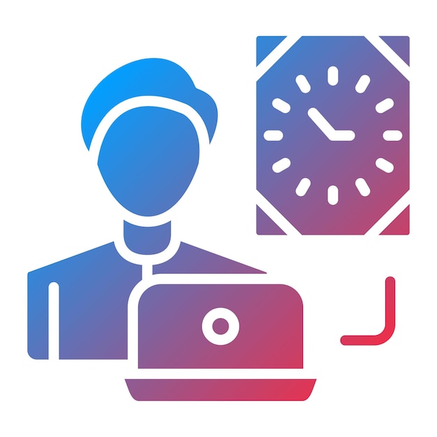 Vector vector design working time icon style