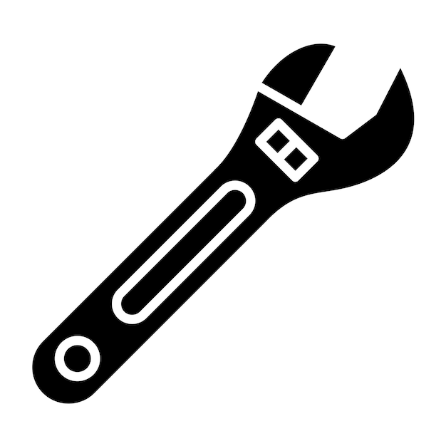 Vector Design Wrench Icon Stijl