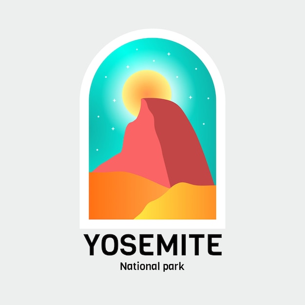 Vector vector design of yosemite national park for nature outdoor design