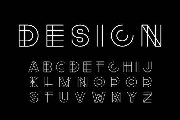 Vector vector designer modern font minimalistic creative design trendy english alphabet white latin letters