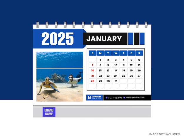 ベクトル ベクトルデスクカレンダー 2025 デザインカレンダーモックアップテンプレート