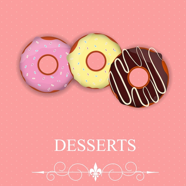 Vector vector dessert menu in valentine`s day style